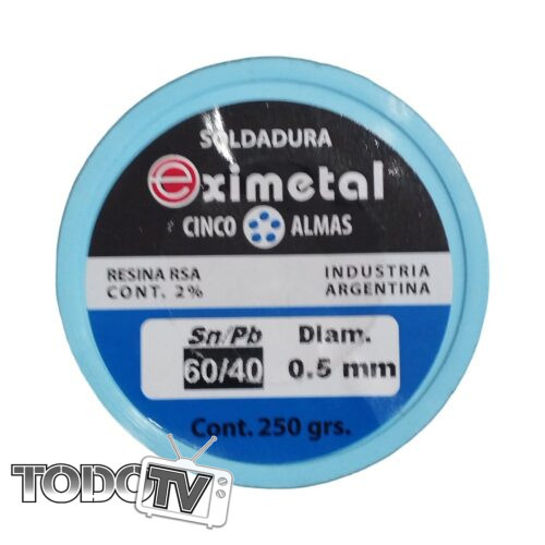 Estaño EXIMETAL x250 gramos 0.5mm 60/40