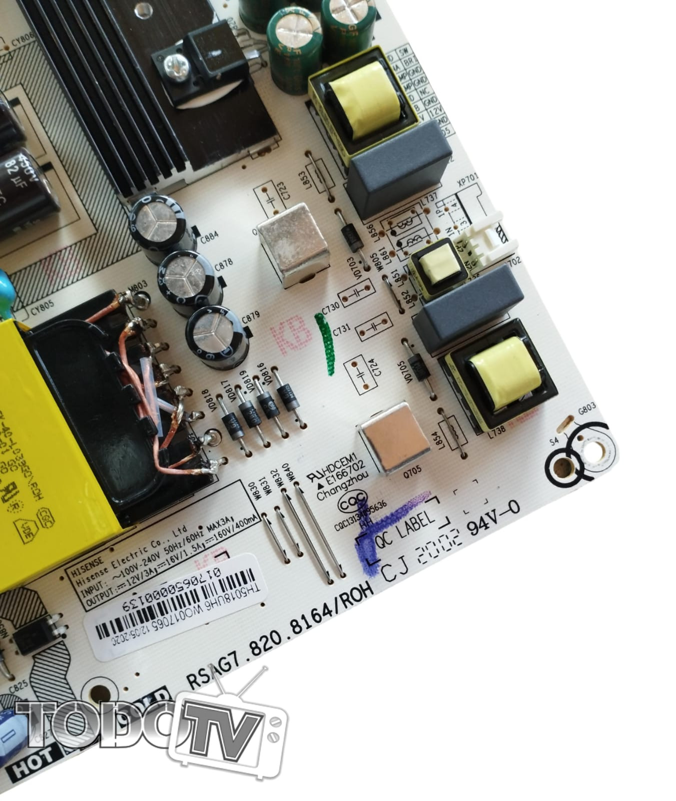 Fuente Hisense H5018UH6 - BGH B5018UH6 - THS TH5018UH6 -Admiral AD50A6100 (NUEVA) codigo RSAG7.820.8164/roh (Nbox75) (nbox92)* - Imagen 3