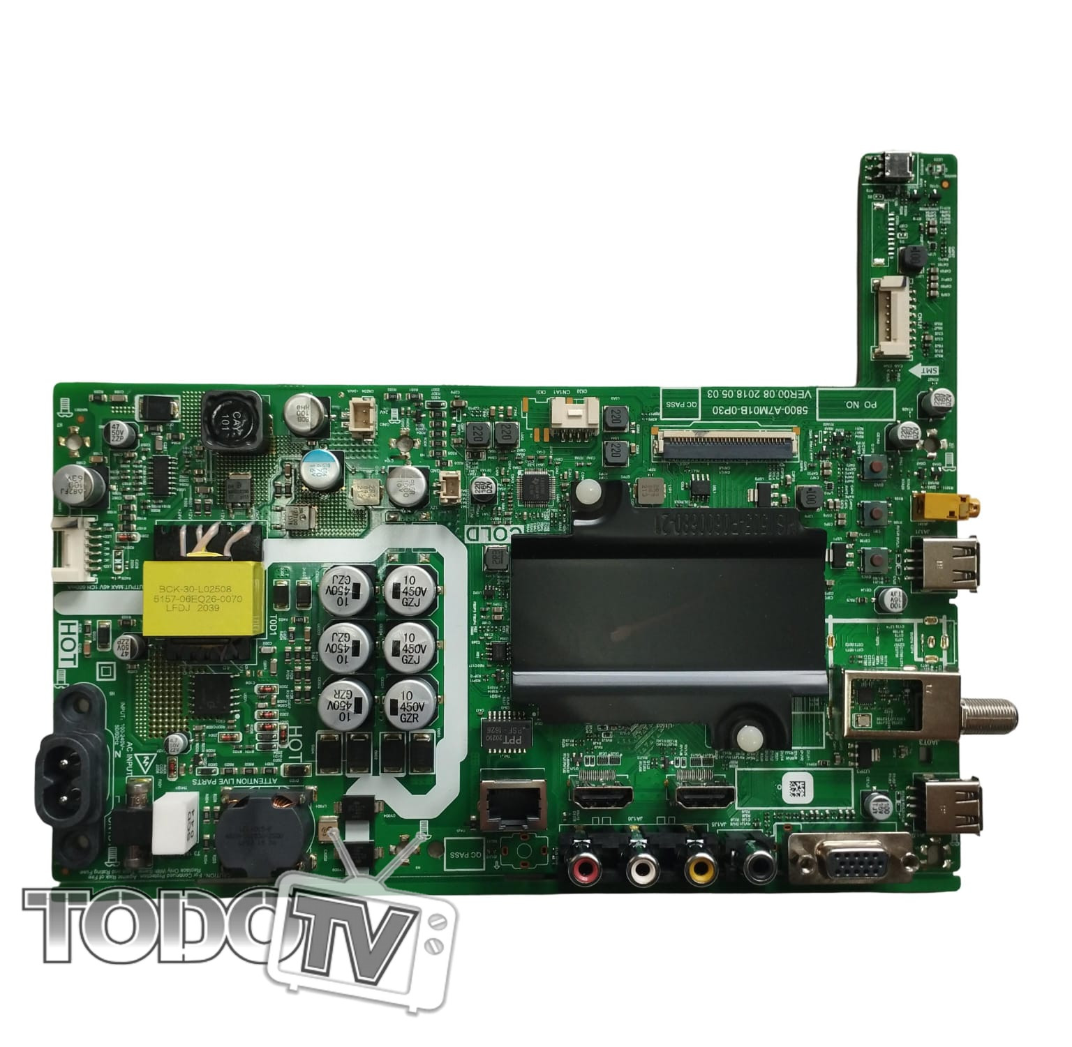 Placa main para: | Philco PLD32HS8B | SANSEI TDS1832HI | QUANTIC QI32U18S | TALENT TAL JFH-32SM | ADMIRAL 32NS18 | SANYO LCE32SH8200 | GOLDSTAR GO32HSM | para ( RCA L32SKSMART / L32BKSMART leer descripcion) | ATENCION sinto 1 boca pero funciona en el de 2 bocas | codigo 5800-A7M01B-0P30 Nuevas! | (NBOX60) - Imagen 2